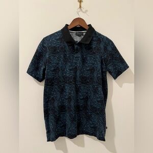 Ted Baker Black and Blue Floral Polo Shirt